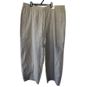 Abercrombie and Fitch Khaki Linen Blend Size XL Short Relaxed wide leg pants